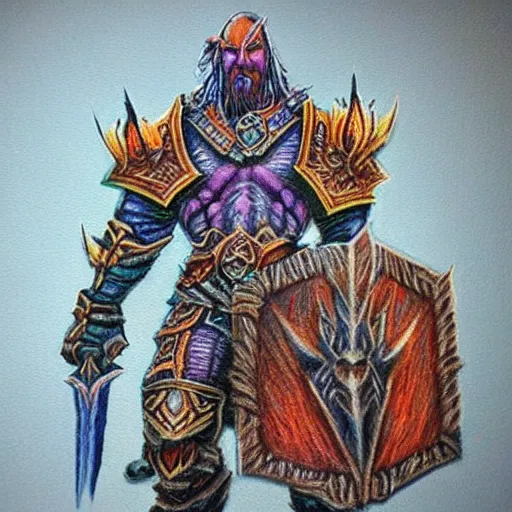 A Warrior From World Of Warcraft Made Out Of Single 