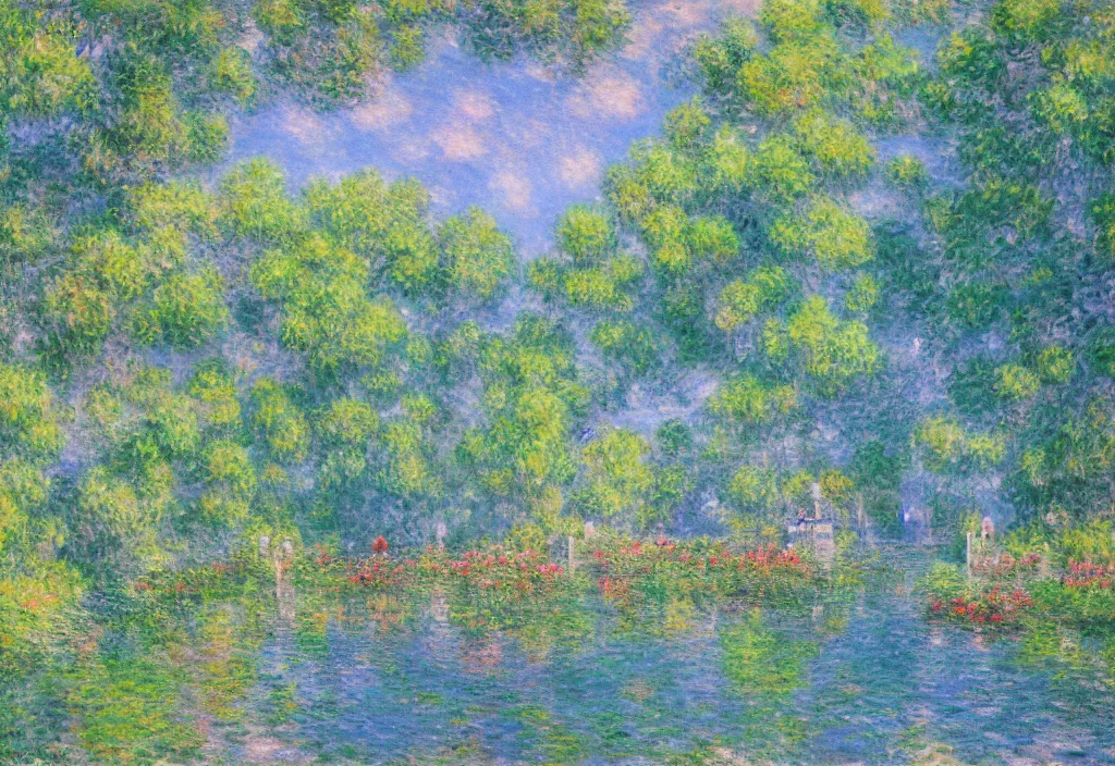 Prompt: very anime scenery, very anime in impressionist style, trending artwork, anime painter studio, by claude monet
