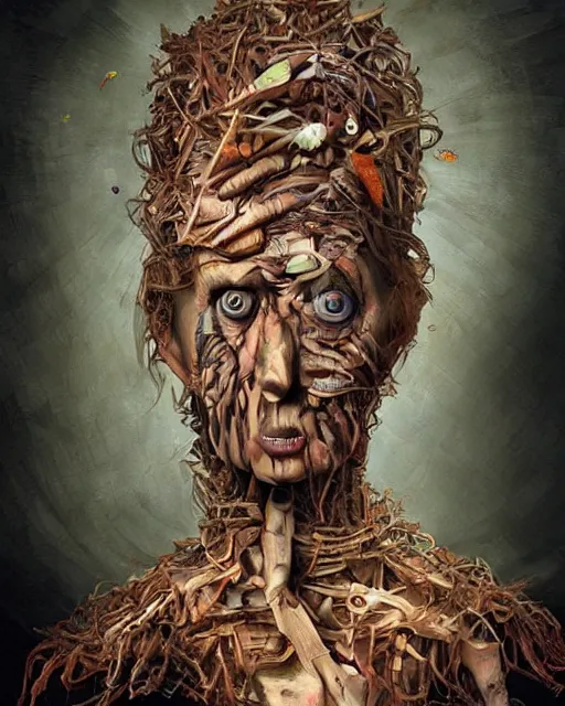 Prompt: halloween mummy themed surrealist art in the styles of igor morski, jim warren, and a tim burton film, intricate, hyperrealistic, accurate facial details, volumetric lighting