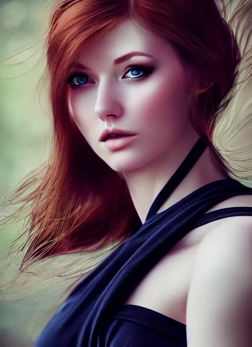 Image similar to a gorgeous scottish female photo, professionally retouched, soft lighting, realistic, smooth face, full body shot, torso, dress, perfect eyes, sharp focus on eyes, 8 k, high definition, insanely detailed, intricate, elegant, art by artgerm and jason chan