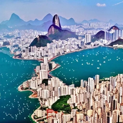 Prompt: rio de janeiro by wong kar wai, hyper - realistic, 8 k