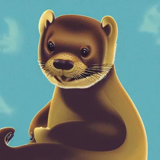 Prompt: hybrid of otter and Grace Kelly, stylized