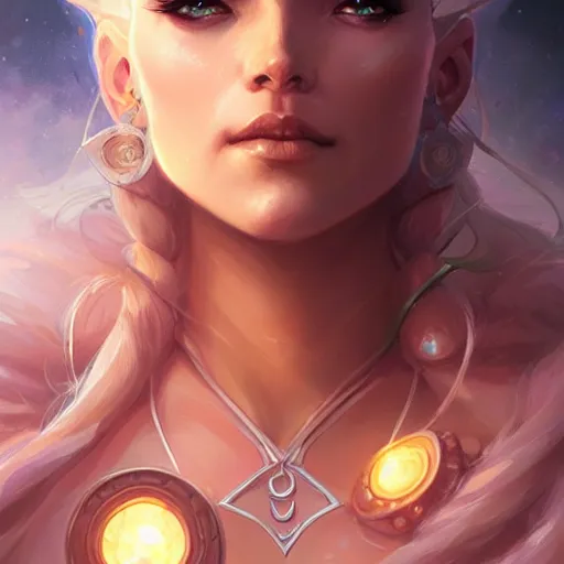 Image similar to star goddess, d & d, fantasy, portrait, highly detailed, digital painting, trending on artstation, concept art, sharp focus, illustration, art by artgerm and greg rutkowski and magali villeneuve