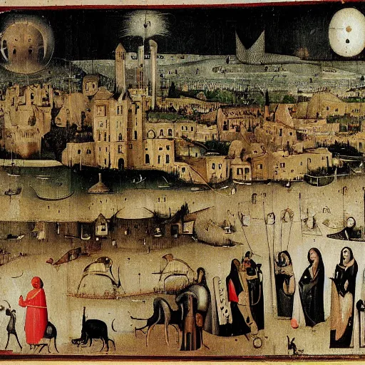 Image similar to zakho city by hieronymus bosch,