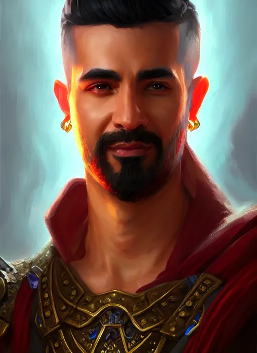 Prompt: a _ fantasy _ style _ portrait _ painting _ of esfandtv, rpg dnd oil _ painting _ unreal _ 5 _ daz. _ rpg _ portrait _ extremely _ detailed _ artgerm _ greg _ rutkowski _ greg