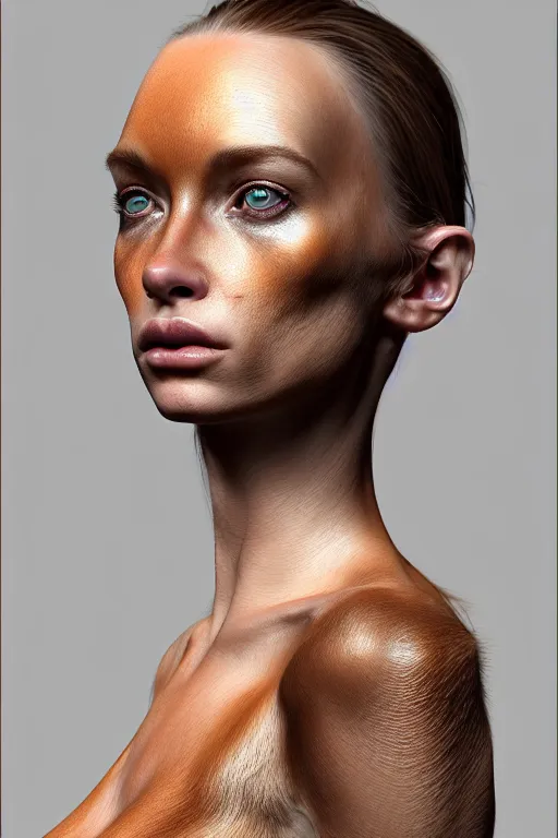 Prompt: epic professional digital art of stunningly gorgeous female 8 0 % human - 2 0 % fawn hybrid animal, by leesha hannigan, iris van herpen, artstation, cgsociety, wlop, epic, much wow, much detail, gorgeous, detailed, masterpiece