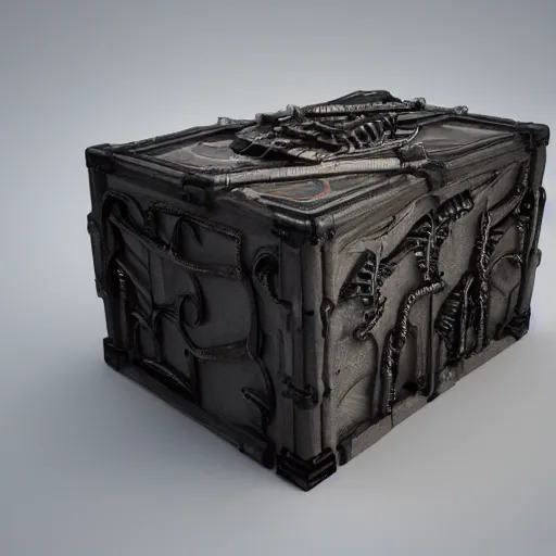 Prompt: a xenomorphic biomechanical pandora box, seamless texture, 3 d material, pbr material, substance painter, 4 k, detailed, photorealistic