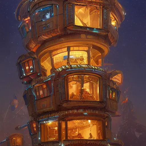 Image similar to futuristic gingerbread house in Night City, by Klaus Pillon, 4K, digital art, highly detailed, sharp, high energy