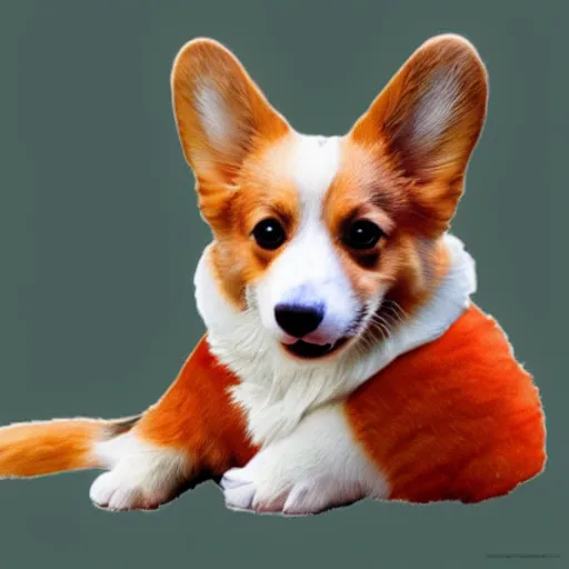 Image similar to A Corgi mixed with a Chinese dragon.