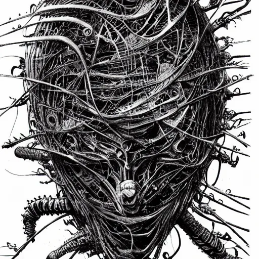 Prompt: birthing pod by tsutomu nihei, inked, minute details, desolation, hyper realistic, cosmic horror, biomechanical, beautiful