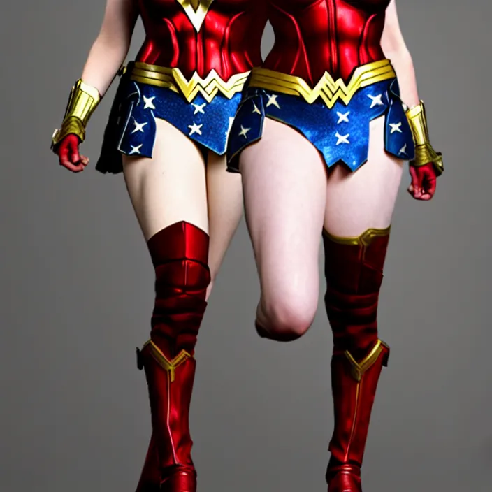 Image similar to professional full length photograph of christina hendricks as wonder woman. Extremely detailed. 8k