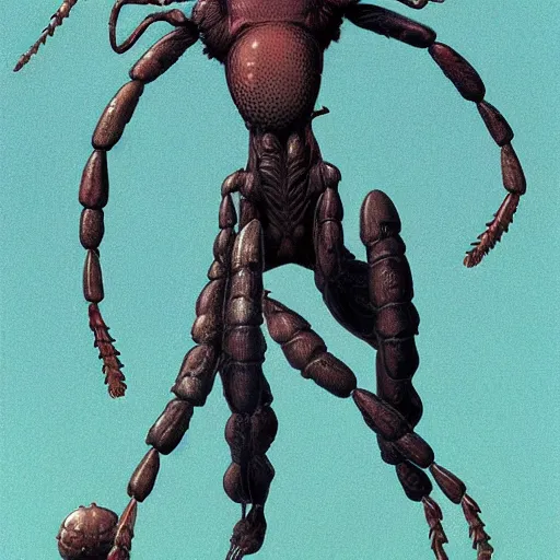 Image similar to A large ant queen standing on her hind legs formian starfinder , digital art, Wayne Barlowe