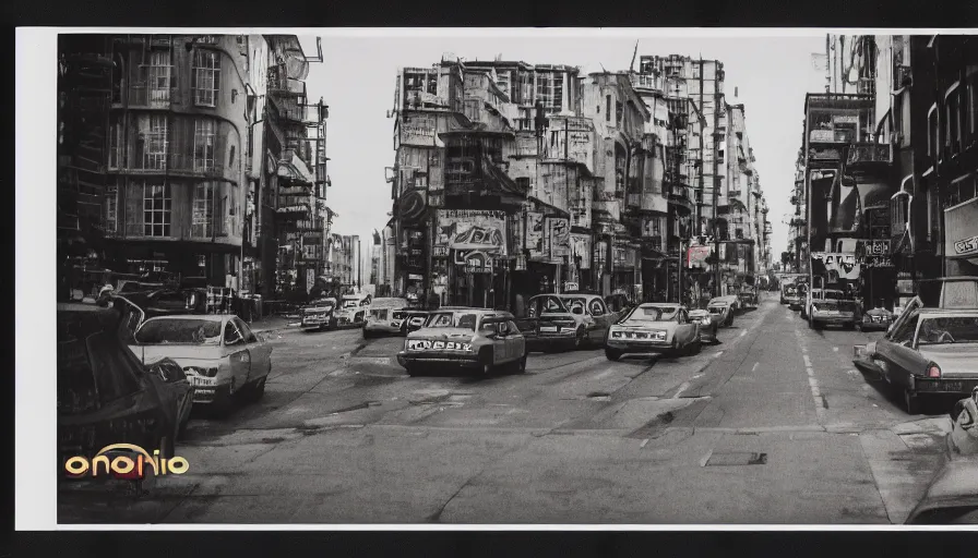 Image similar to polaroid photo, cinema still from movie taxi driver, moonwalker photo, lunar busy street, city street on the moon, a detailed photo of a future norilsk street base, sci fi, street moon landscape, 8 k