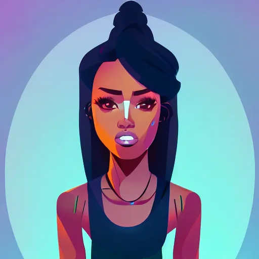 Image similar to 2 d character design, female rapper, vector art, digital art, portrait, 4 k, 8 k, sharp focus, smooth, illustration, concept art, music artist