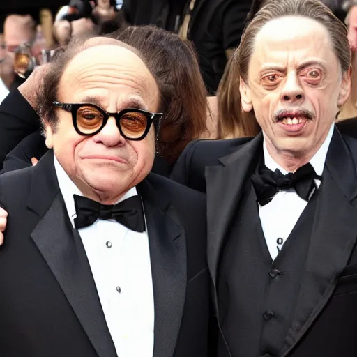 Image similar to danny devito and steve buscemi getting married wedding