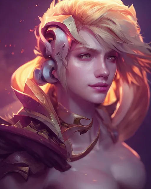 Image similar to league of legends portrait, au naturel, hyper detailed, digital art, trending in artstation, cinematic lighting, studio quality, smooth render, unreal engine 5 rendered, octane rendered, art style by klimt and nixeu and ian sprigger and wlop and krenz cushart.