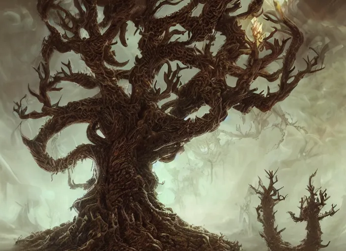 Prompt: the tree of skulls. epic artwork, trending on artstation.