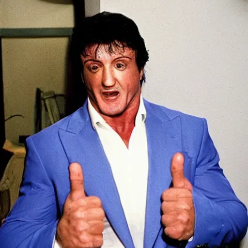 Prompt: sylvester stallone as robin williams