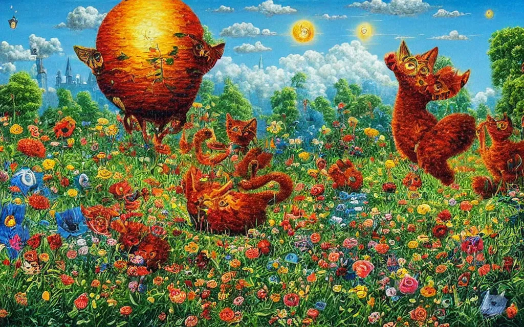 Image similar to a beautiful painting representative of the art style of tim white and louis wain