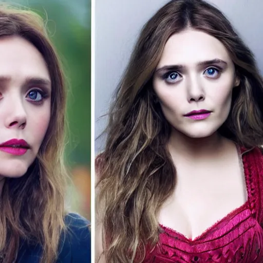 Prompt: elizabeth olsen mixed with katie mcgrath