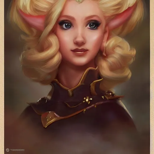 Prompt: princess peach as realistic blond human character art portrait, matte fantasy painting, deviantart artstation, by jason felix by steve argyle by tyler jacobson by peter mohrbacher, cinema c 9. 0