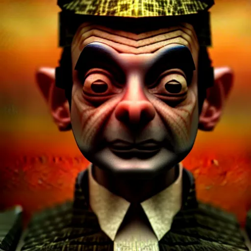 Image similar to mr. bean as dark emperor from star wars. movie still. cinematic lighting.