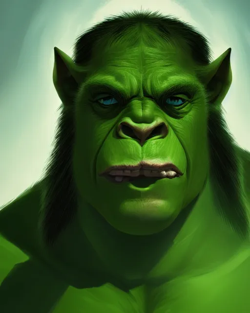 Image similar to « a portrait of a green orc, a character portrait by paul kelpe, reddit contest winner, sots art, ilya kuvshinov, 2 d game art »