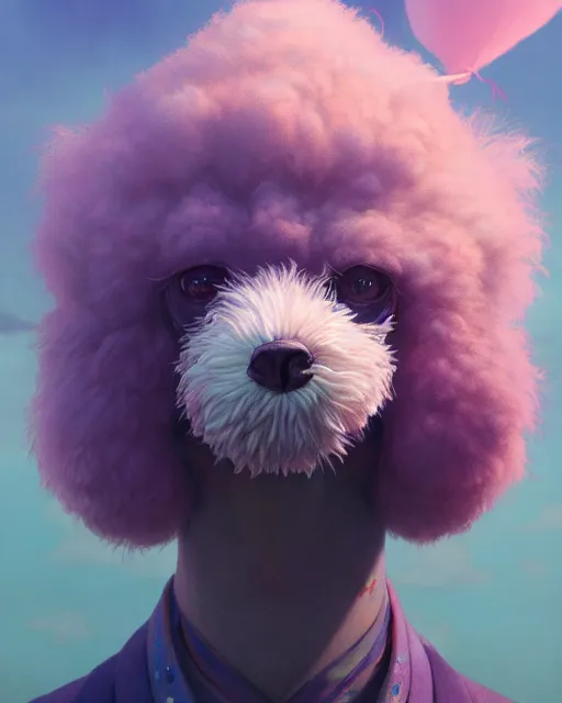 Image similar to highly detailed surreal vfx portrait of a nowpunk poodle, stephen bliss, unreal engine, greg rutkowski, loish, rhads, beeple, makoto shinkai and lois van baarle, ilya kuvshinov, rossdraws, tom bagshaw, alphonse mucha, global illumination, detailed and intricate environment