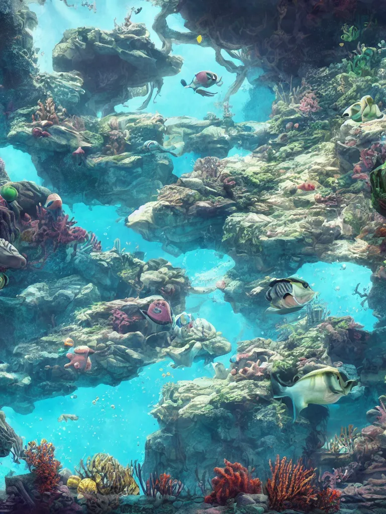 Image similar to underwater in the pool by disney concept artists, blunt borders, rule of thirds