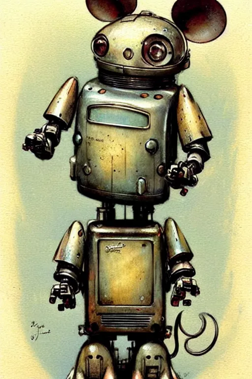 Image similar to ( ( ( ( ( 1 9 5 0 s retro robot mouse. muted colors. ) ) ) ) ) by jean - baptiste monge!!!!!!!!!!!!!!!!!!!!!!!!!!!!!!