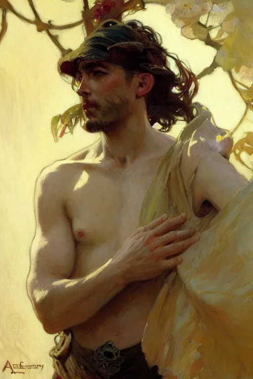 Image similar to attractive man, painting by gaston bussiere, craig mullins, greg rutkowski, alphonse mucha