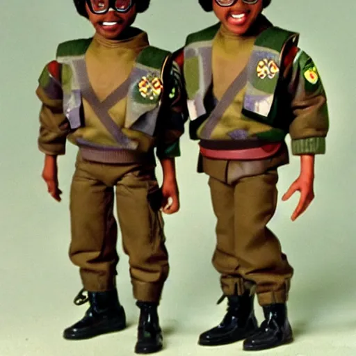 Image similar to steve urkel g. i. joe candid 1 9 8 0 s children's show, detailed facial expressions