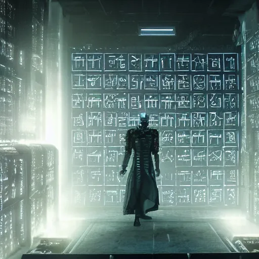 Image similar to cyberpunk hellraiser room of laboratorie experiment dissection the futur dark by Greg Rutkowski, Sung Choi, Mitchell Mohrhauser, Maciej Kuciara, Johnson Ting, Maxim Verehin, Peter Konig, Bloodborne , 8k photorealistic, cinematic lighting, HD, high details, atmospheric , trending on artstation