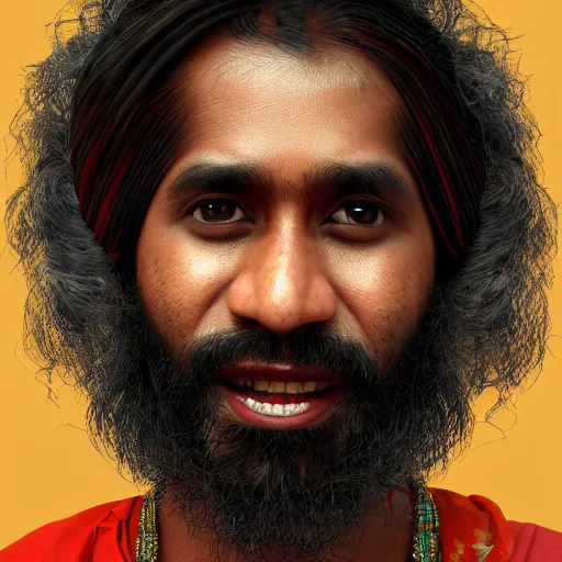 Image similar to portrait of bangladeshi singer james from the band nagar baul, wikipedia, photorealistic, 8 4 mm, editorial photography, high details, octane render, 4 k