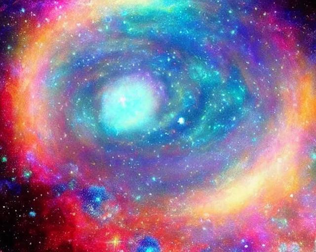 Prompt: Space is filled with the wonder of dreams. The image of a lost galaxy on a planet with a lot of beauty. The galaxy has touched my soul and brought me peace.