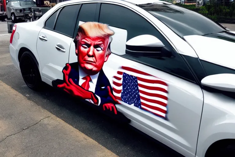 Image similar to trump-anime-car-wrap, side