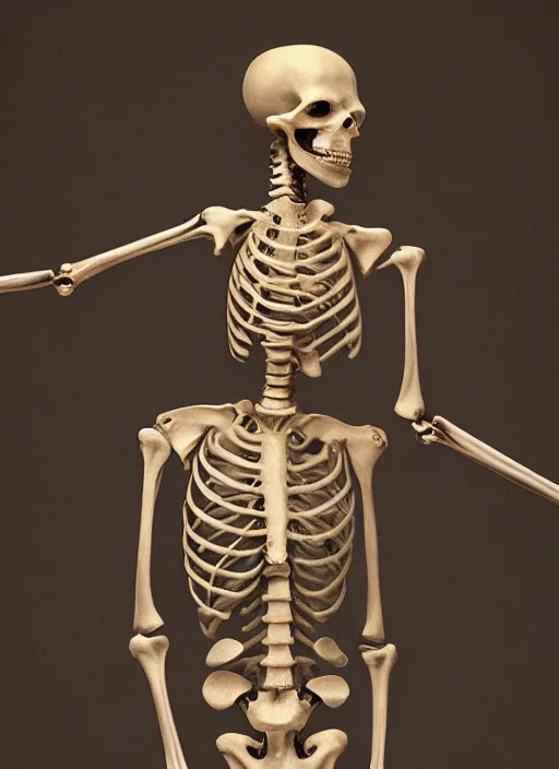 Image similar to human skeleton swallows a sword, photorealistic, rendered in octane, by gunter von hagens, highly detailed, 8 k, postprocessing
