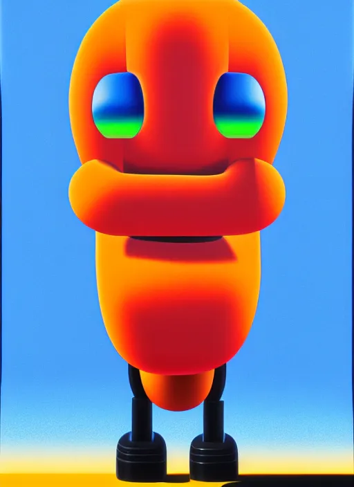 Image similar to inflated robot by shusei nagaoka, kaws, david rudnick, airbrush on canvas, pastell colours, cell shaded, 8 k