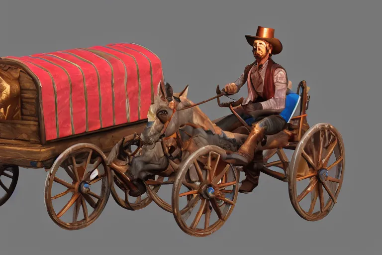 Image similar to 3d sculpt of a circus wagon, artstaton, League of Legends, red dead redemption2, digital illustration