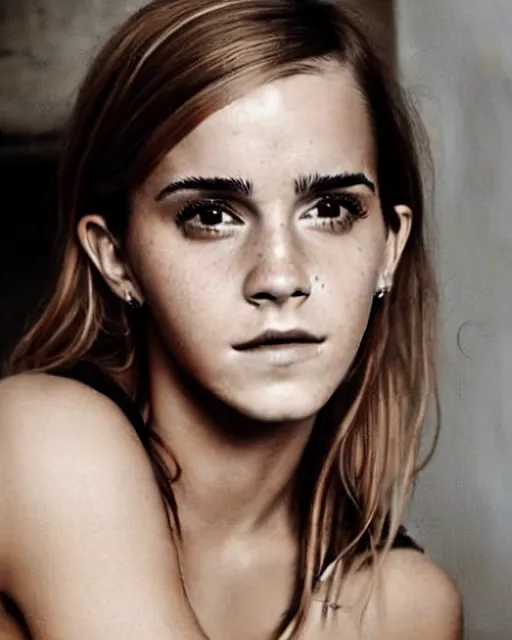 Image similar to emma watson, dope tattoo, hyperrealistic