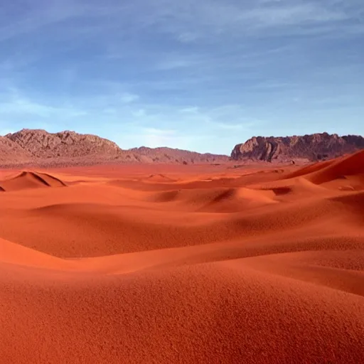 Prompt: red desert valley