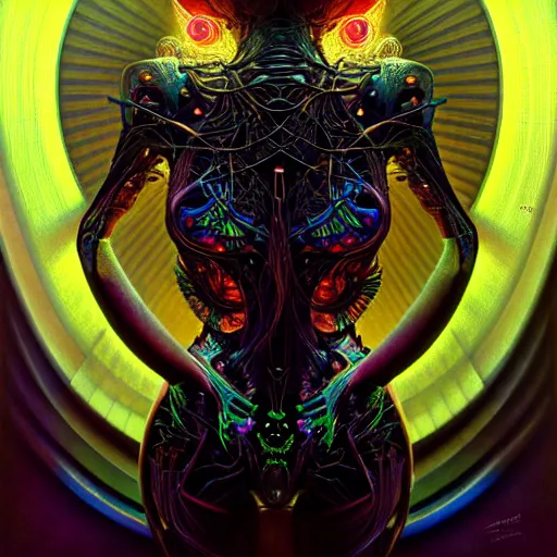 Image similar to extremely psychedelic beautiful brutalist cyborg organism infected by night. intricate, elegant, highly detailed, extremely lifelike photorealistic digital painting, artstation. steichen, gaston bussiere, tom bagshaw, brutalist cyberpunk alphonse mucha, geiger. elegant minimalism. anatomically correct. sharp focus. black. surreal lush cosmic hallucination