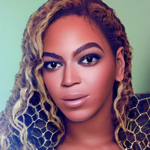 Prompt: bee with human face beyonce