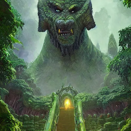 Image similar to a green giant maze beast, nature labyrinth beast, hearthstone art style, epic fantasy style art by craig mullins, fantasy epic digital art, epic fantasy card game art by greg rutkowski