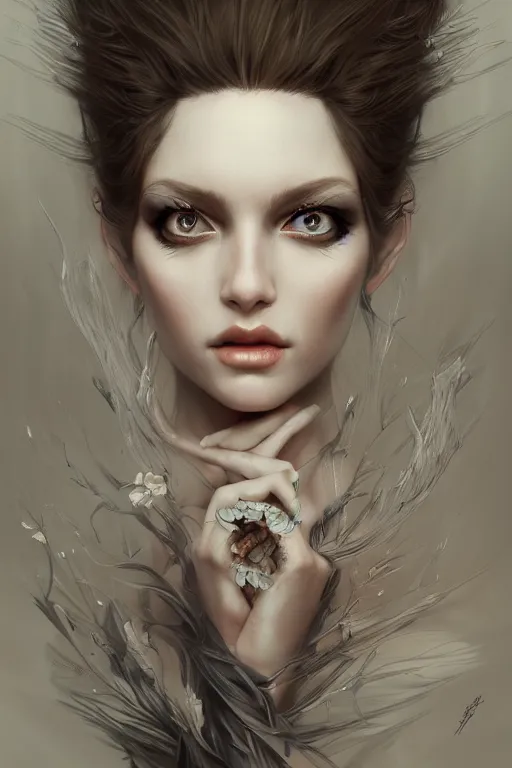 Image similar to beautiful maiden with psycho eyes, intricate, elegant, highly detailed, digital painting, artstation, concept art, smooth, sharp focus, illustration, art by WlOP