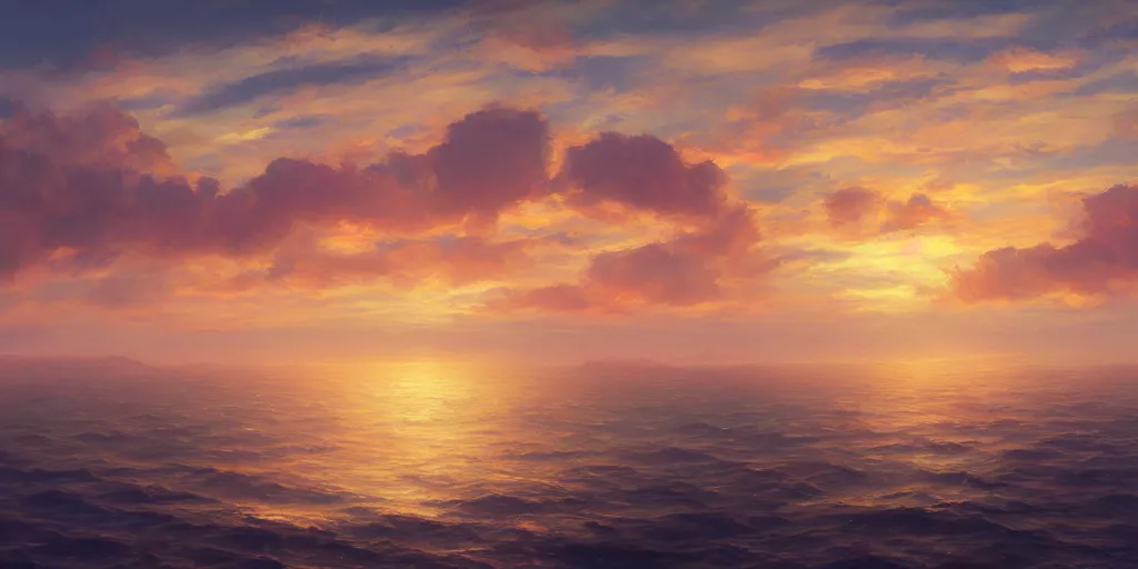 Prompt: a beautiful [[[[[sunset]]]]] over the ocean on a clear cloudless day, artstation, cgsociety, detailed, gorgeous painting