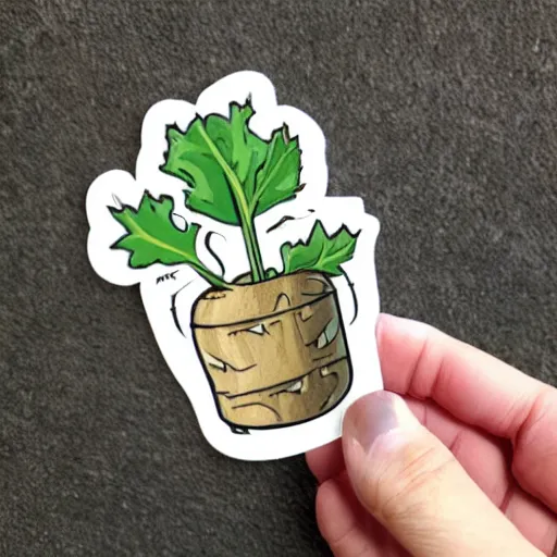 Image similar to cute mandrake sticker