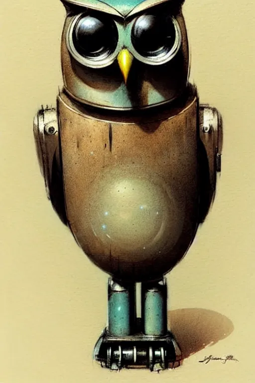 Image similar to (((((1950s retro robot owl . muted colors.))))) by Jean-Baptiste Monge !!!!!!!!!!!!!!!!!!!!!!!!!!!!!!