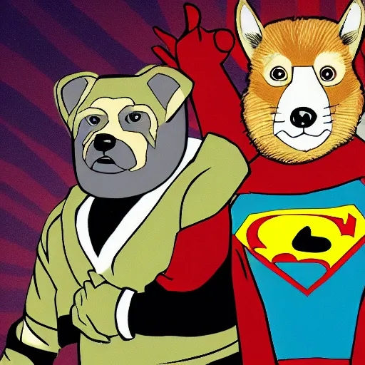 Image similar to animal superhero's fighting crime