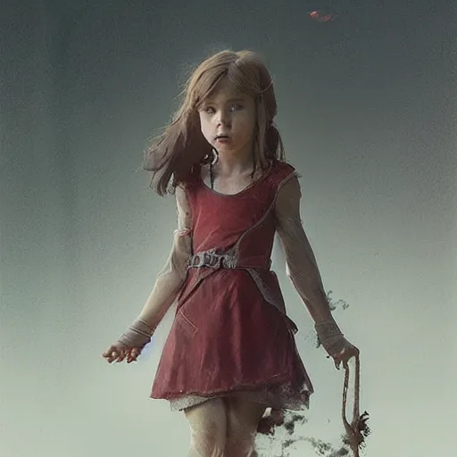 Image similar to little girl, artwork by greg rutkowski and hiroriko araki